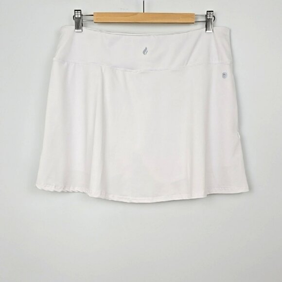 OCX Trem Women's White Activewear Skort Skirt Built In Liner Pockets Size Large - Picture 2 of 16